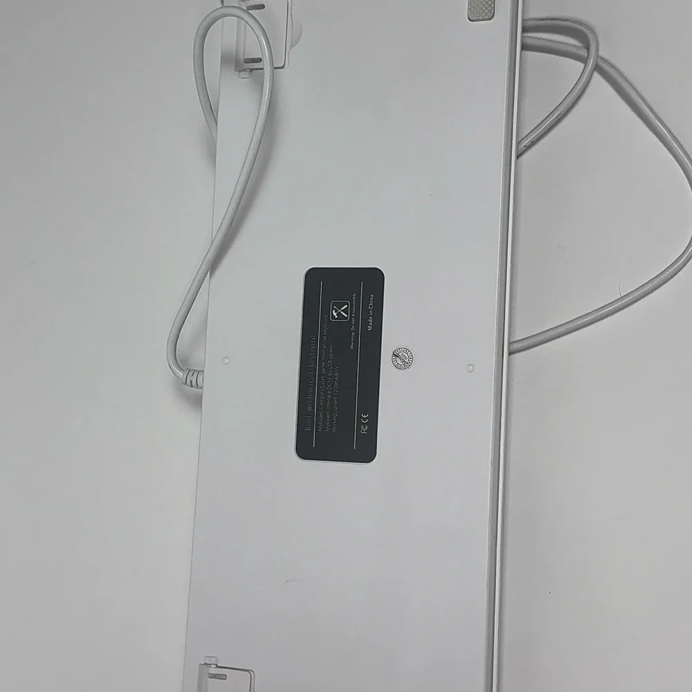 White Wired Mechanical Keyboard Full Size